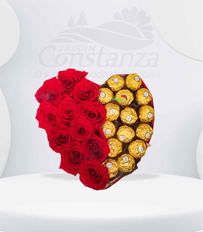 Caja de rosas achocolatadas