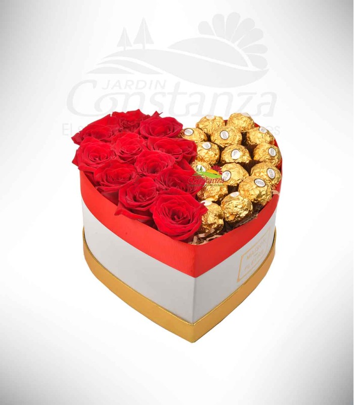 Caja de rosas achocolatadas